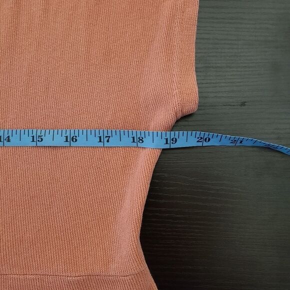 Vintage 90s Salmon Pink Ribbed Short Sleeve Skater Dress L - Picture 5 of 10